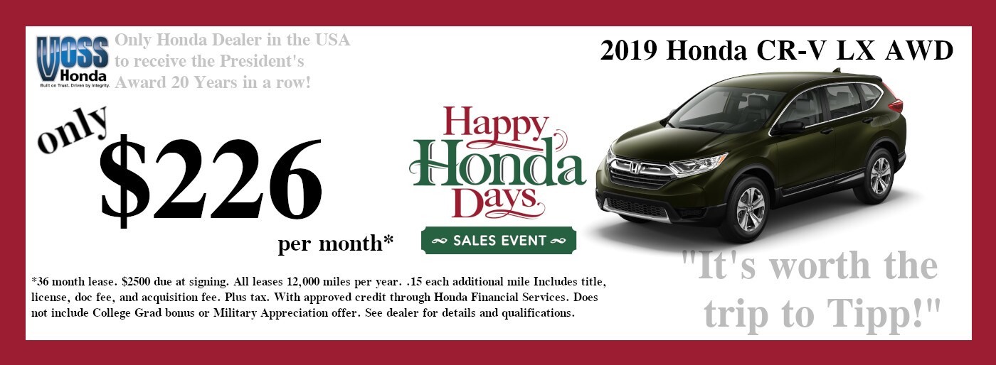 Voss Honda Honda Dealer in Tipp City, OH Near Dayton, Fairborn