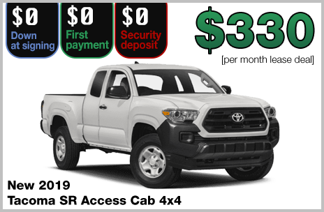 Lease A New 2024 Toyota Tacoma Sr Access Cab 4x4 With 0 Down For Just 330 Month 36 Months