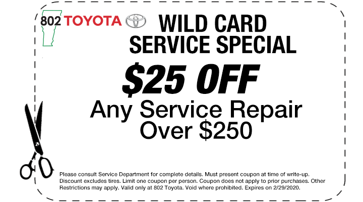 Toyota Service and Parts Coupons 802 Toyota