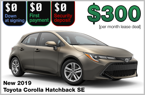 Lease A New 2024 Toyota Corolla Hatchback Se With 0 Down For Just 300 Month 36 Months