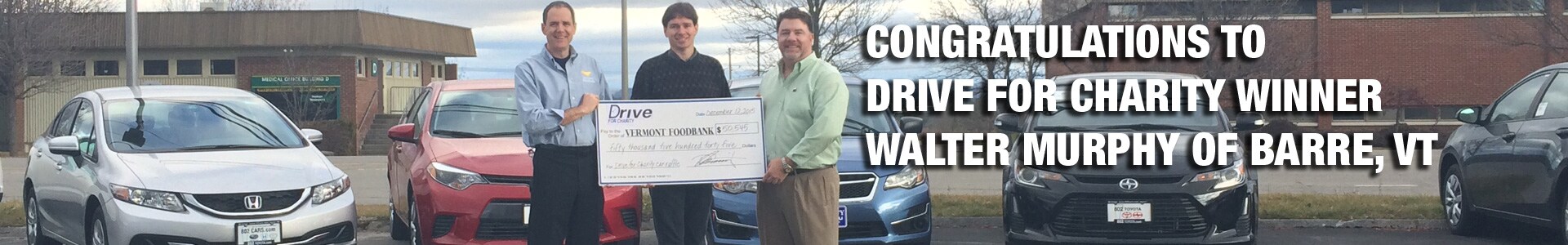 Winner of 802Cars.com Drive for Charity