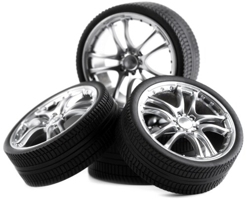 Stack of four tires