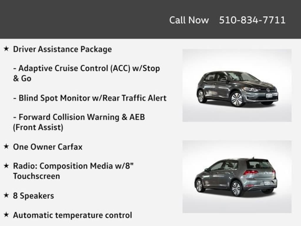 Certified 2019 Volkswagen e-Golf SE Hatchback