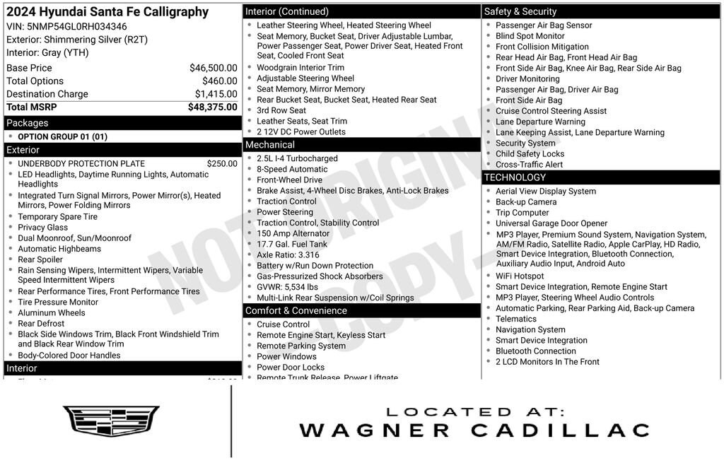 Used 2024 Hyundai Santa Fe Calligraphy SUV