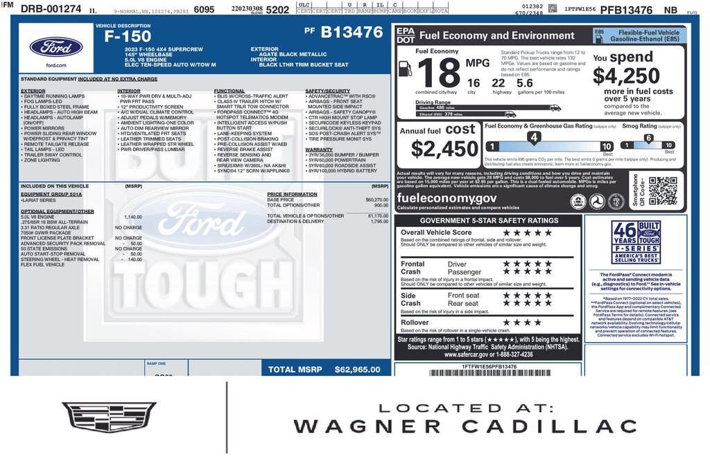 Used 2023 Ford F-150 Truck SuperCrew Cab