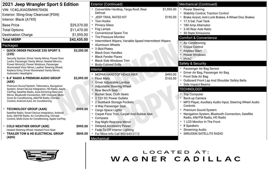 Used 2021 Jeep Wrangler Sport SUV