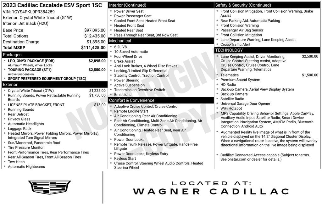 Used 2023 CADILLAC Escalade ESV Sport SUV