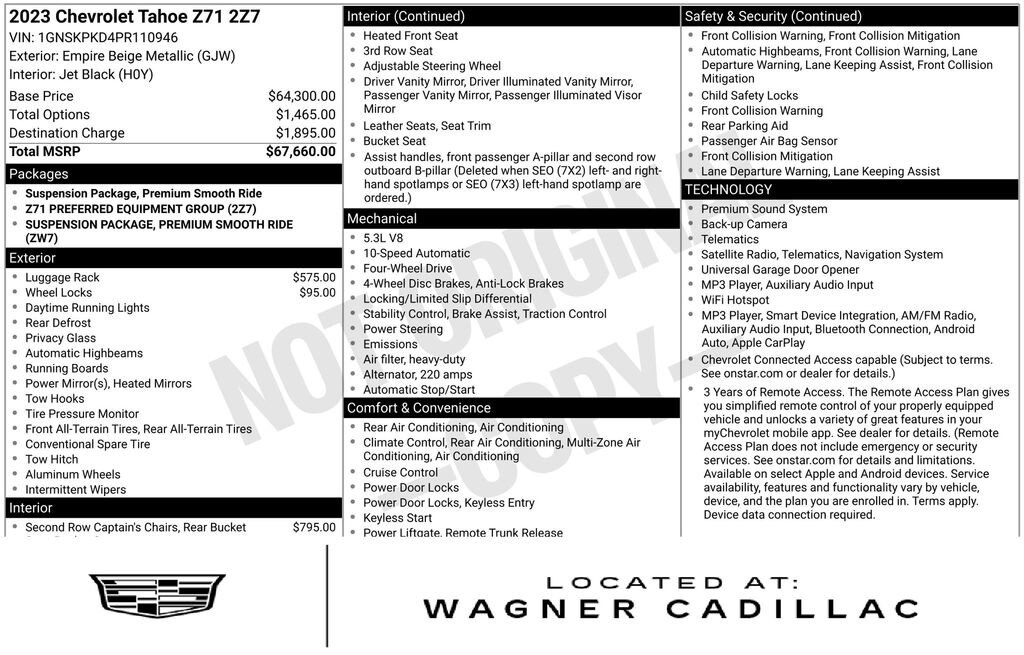 Used 2023 Chevrolet Tahoe Z71 SUV