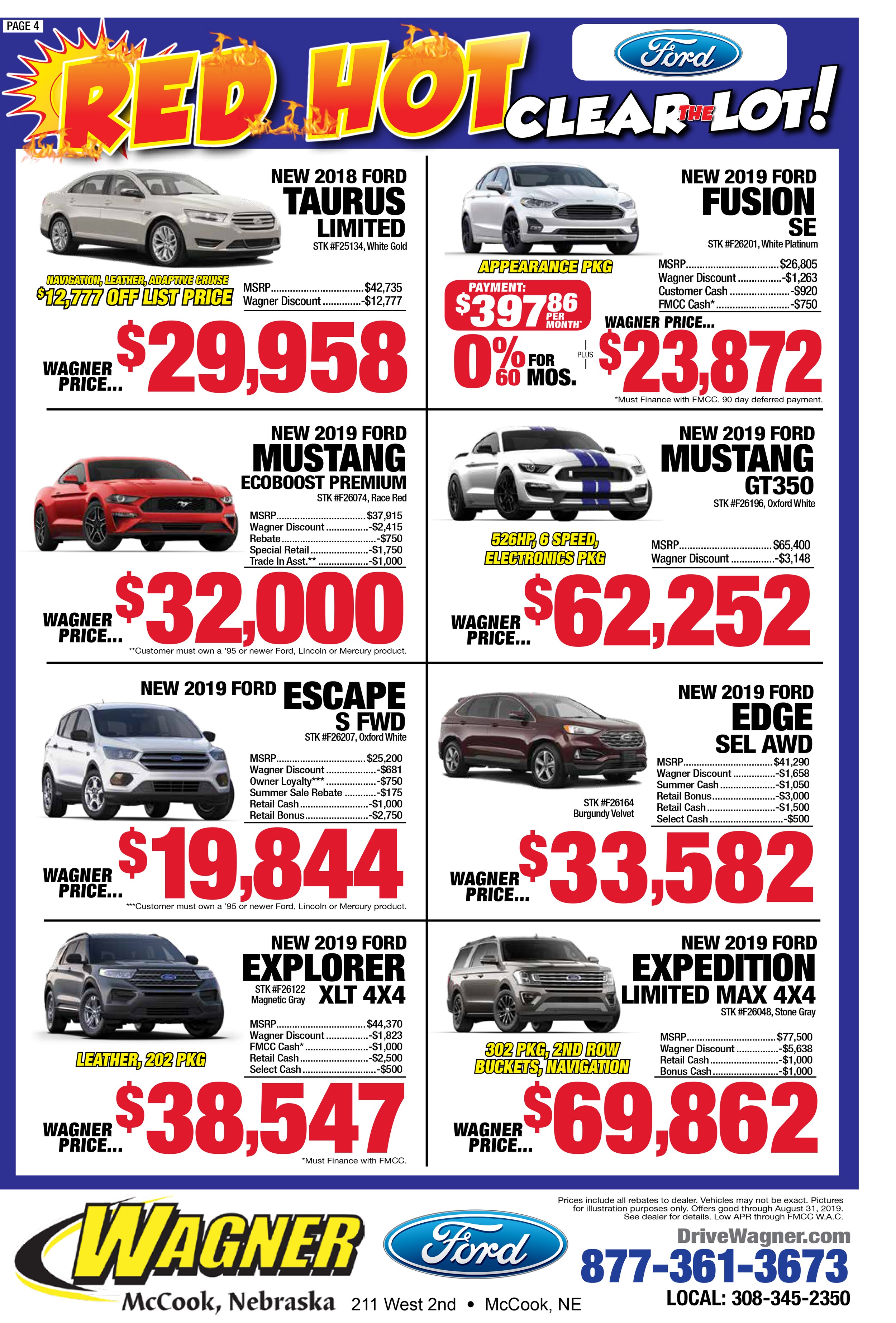 Red Hot Specials Wagner Auto Group