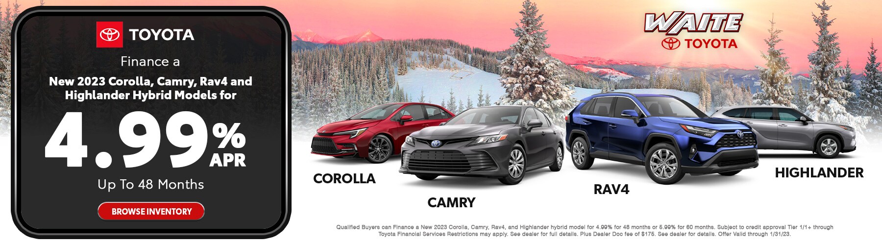 New 2023 Corolla, Camry, Rav4 and Highlander Hybrid Models