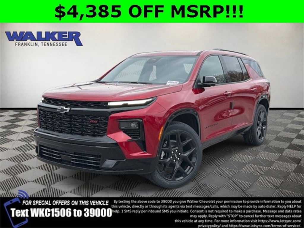 New 2026 Chevrolet Traverse RS SUV