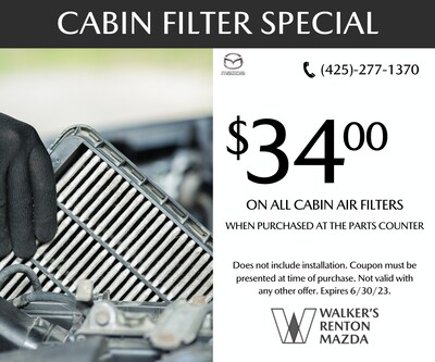 $34 On All Cabin Air Filters $34 On All Cabin Air Filters