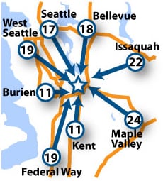 We're easy to reach from Seattle, Bellevue, Kent or Burien!