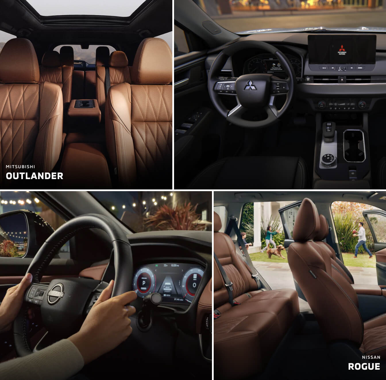 Mitsubishi Outlander vs. Nissan Rogue Interior Features