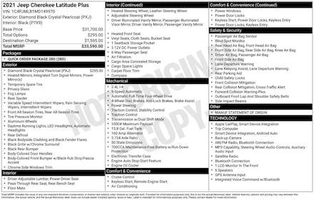 2021 Jeep Cherokee Latitude Plus SUV