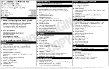 2014 CADILLAC XTS Vsport Platinum Sedan