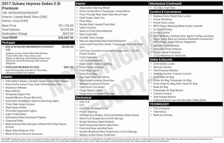 2017 Subaru Impreza 2.0i Premium Sedan