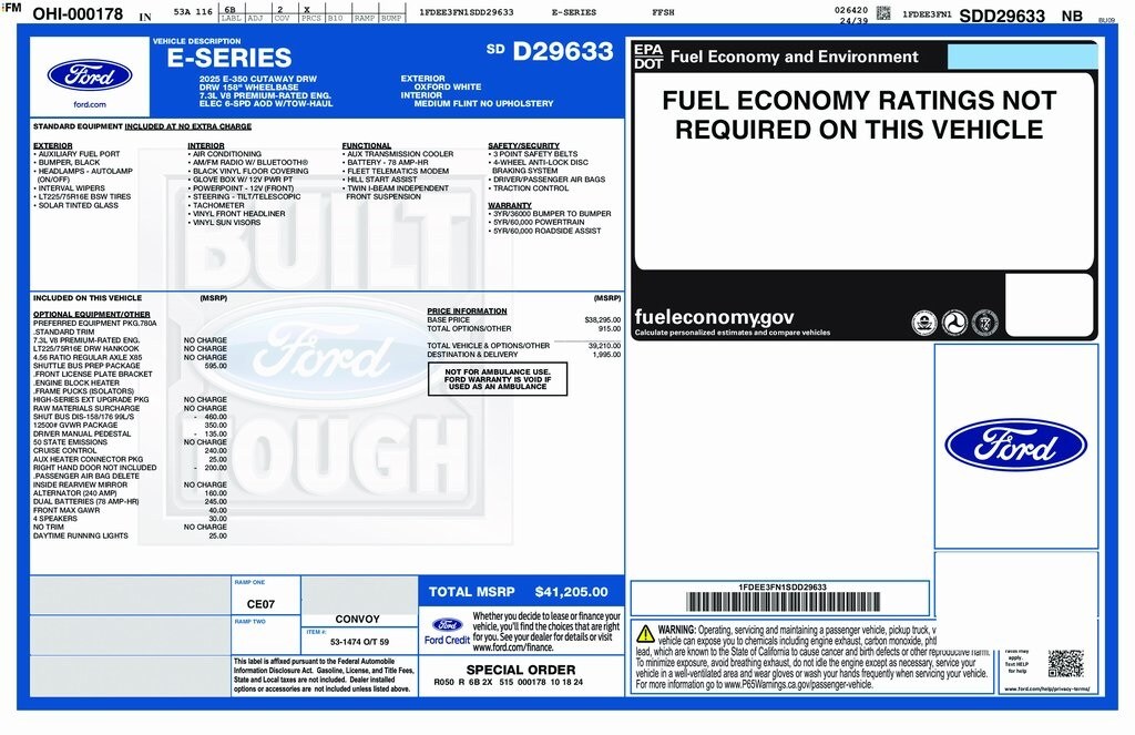 Used 2025 Ford E-350 Cutaway Base Truck
