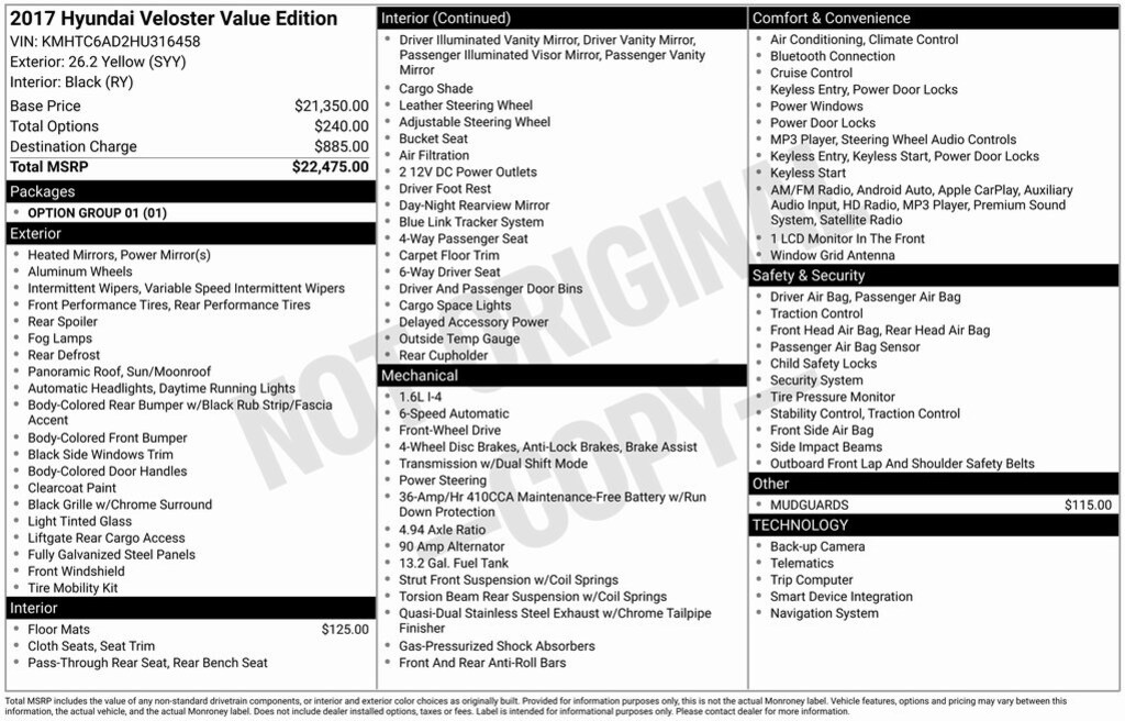 Certified 2017 Hyundai Veloster Value Edition Hatchback