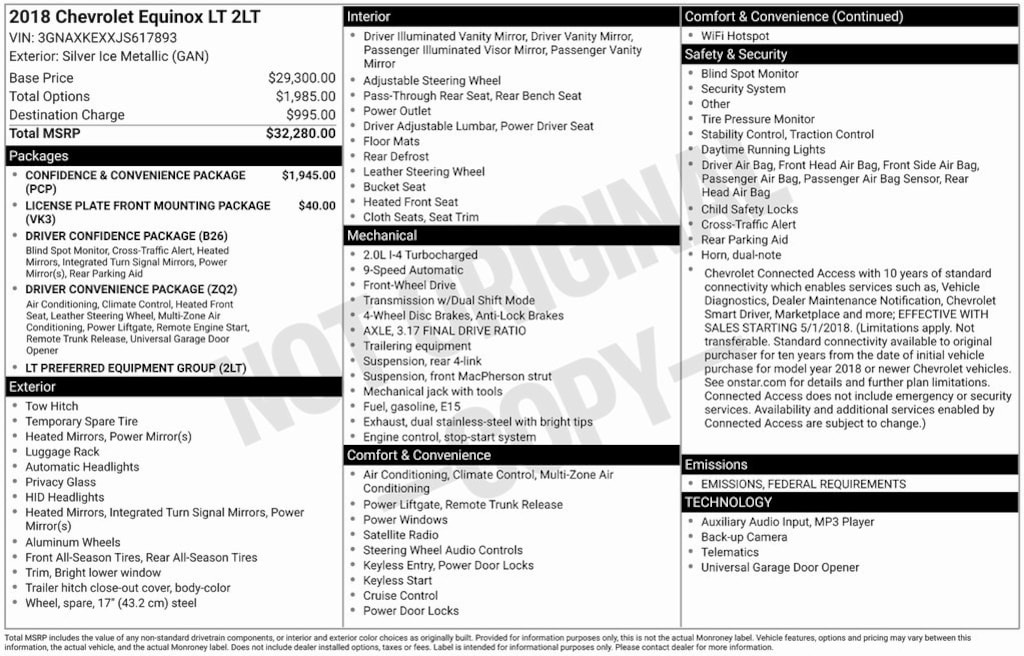 Used 2018 Chevrolet Equinox LT w/2LT SUV