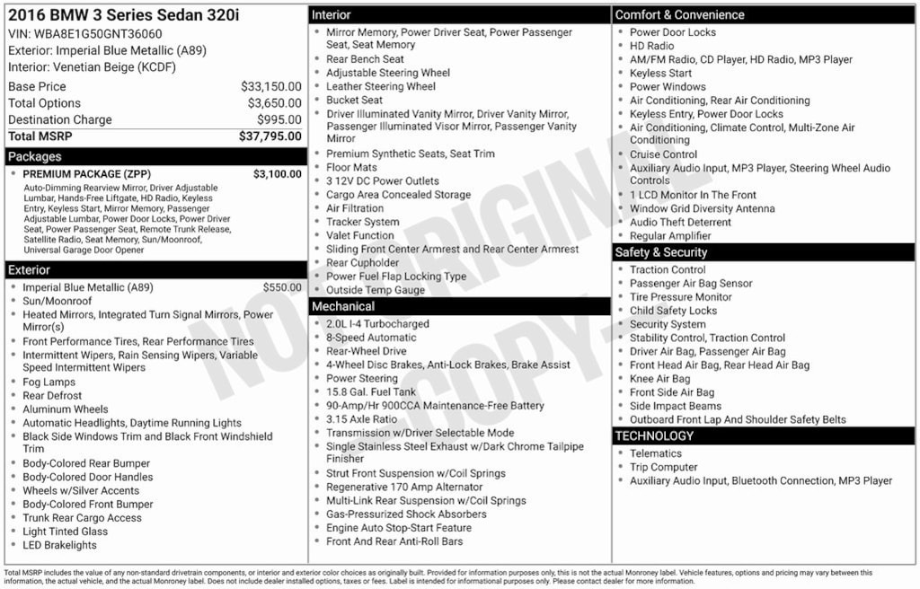 Certified 2016 BMW 320i Sedan