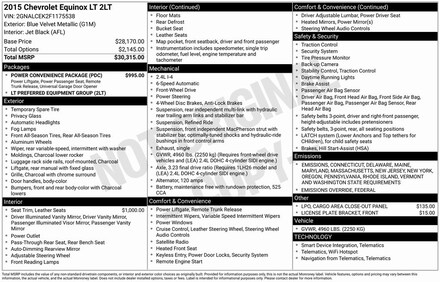 2015 Chevrolet Equinox LT w/2LT SUV