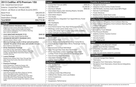 2013 CADILLAC ATS 3.6L Premium Sedan