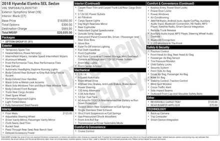 2018 Hyundai Elantra SEL Sedan