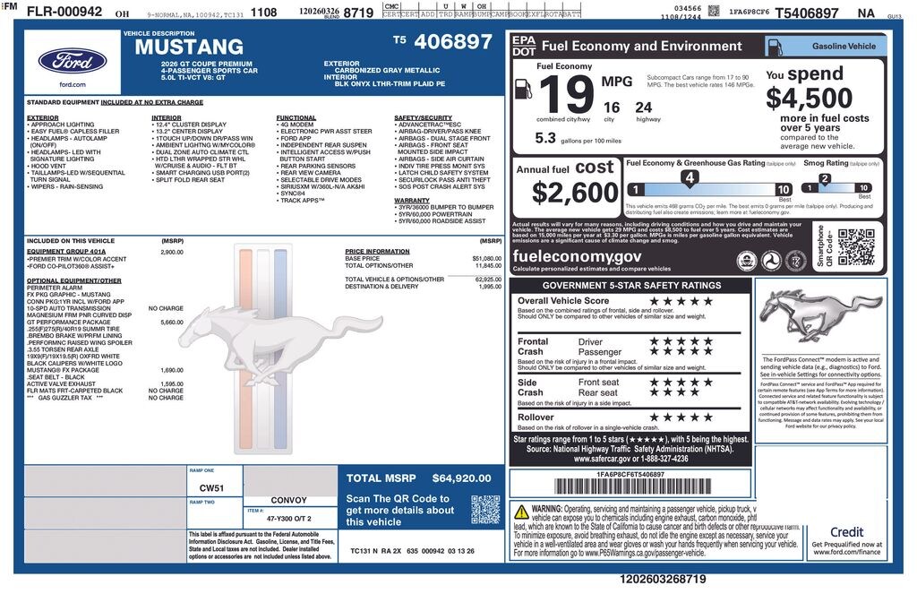 New 2026 Ford Mustang Coupe