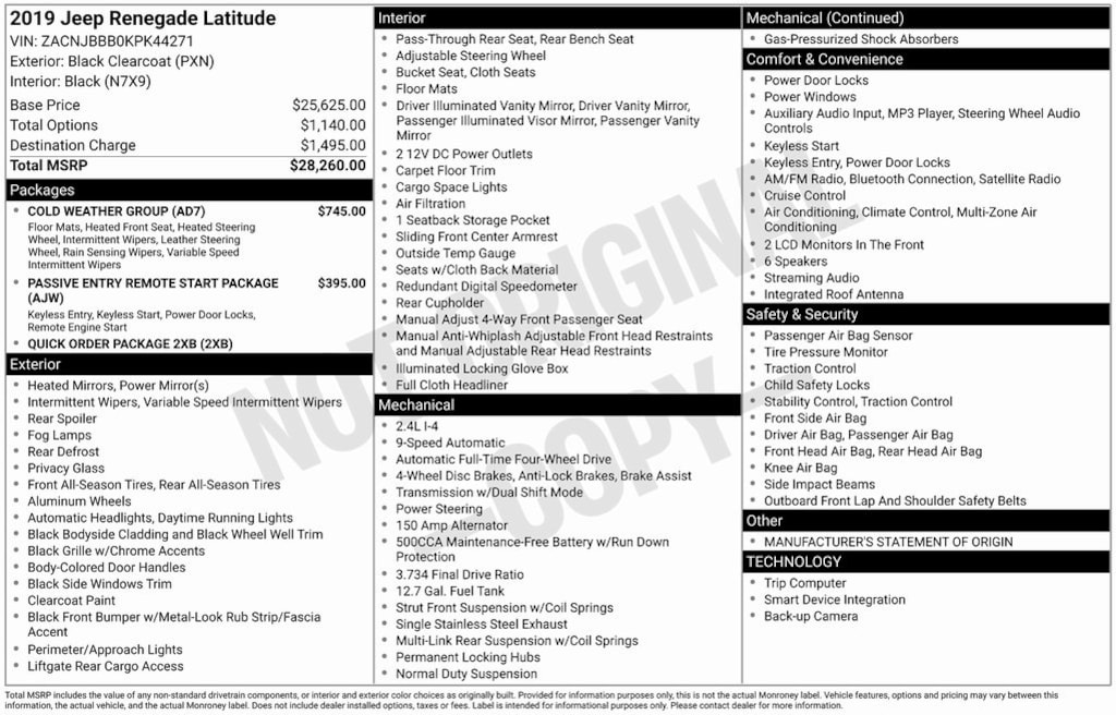 Certified 2019 Jeep Renegade Latitude 4x4 SUV