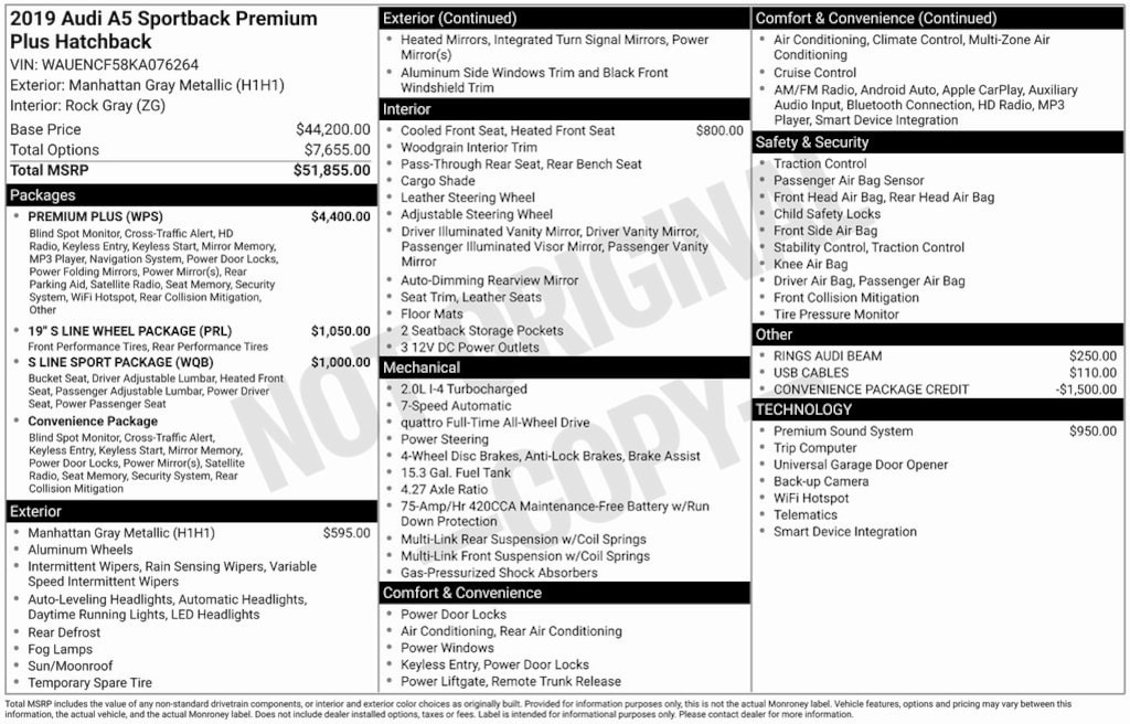 Used 2019 Audi A5 2.0T Premium Sportback