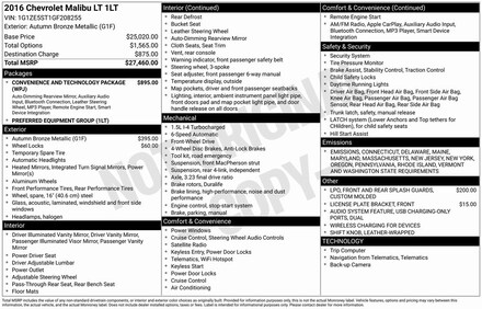 2016 Chevrolet Malibu LT w/1LT Sedan