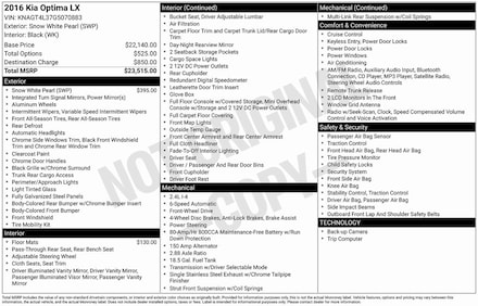 2016 Kia Optima LX Sedan