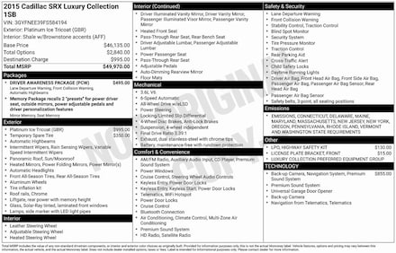 2015 Cadillac SRX Luxury SUV