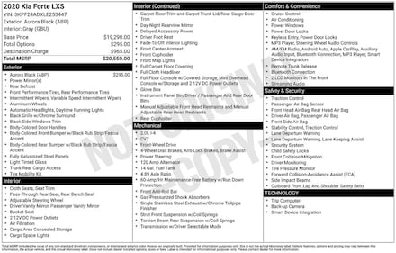 2020 Kia Forte LXS Sedan