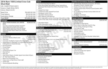 2016 Ram 1500 Limited Truck