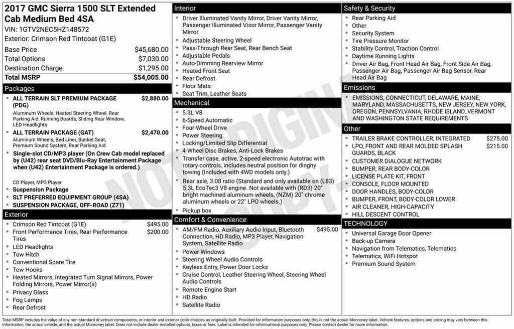 Used 2017 GMC Sierra 1500 SLT Truck