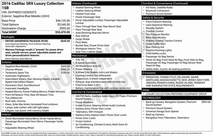 2016 Cadillac SRX Luxury SUV