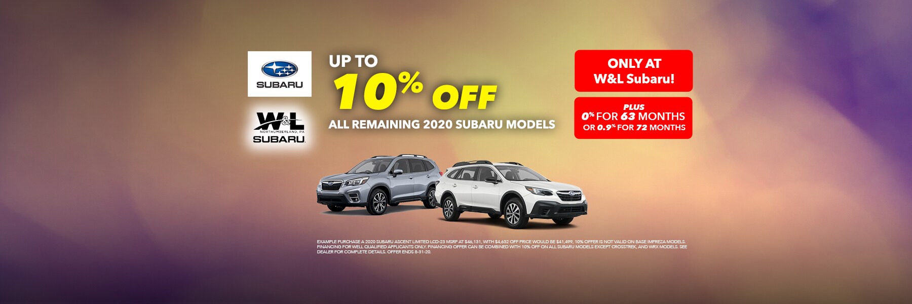 Subaru Dealership Northumberland PA W&L Subaru New Car Dealer