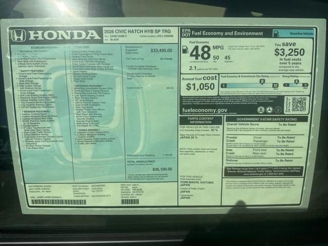 2026 Honda Civic Hatchback Sport Touring - Photo 31