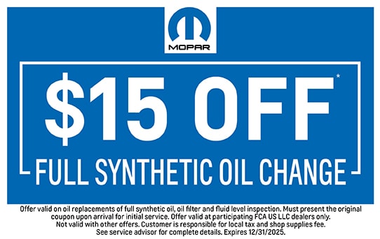$15 Off Full Synthetic