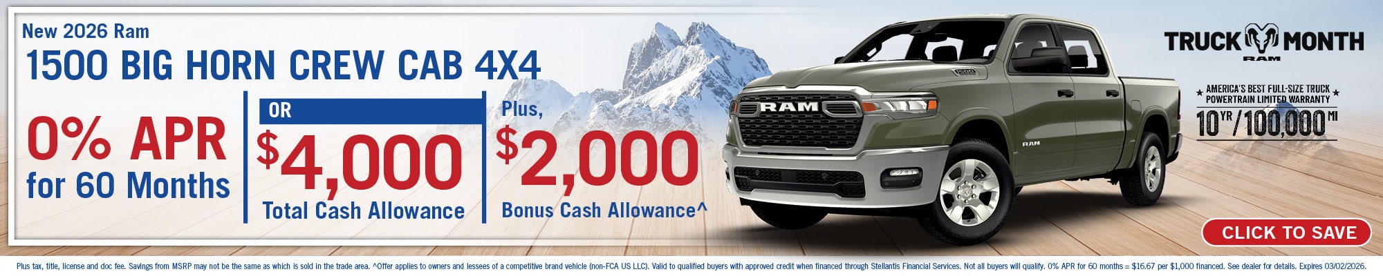 New 2026 Ram 1500 Big Horn