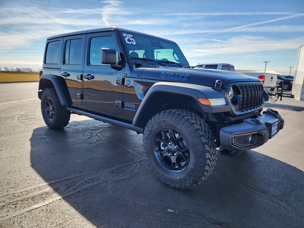 Used 2025 Jeep Wrangler 4xe Willys 4XE with VIN 1C4RJXN64SW584266 for sale in Watseka, IL