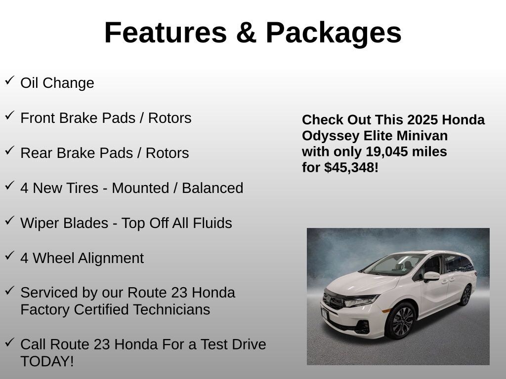 Used 2025 Honda Odyssey Elite Van