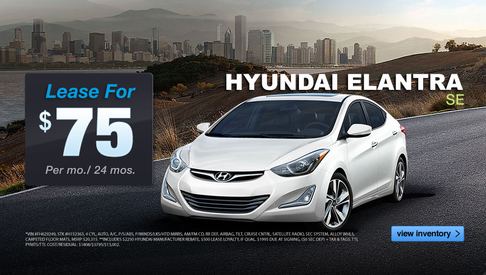 Hyundai Elantra Lease Finance Specials For New Jersey