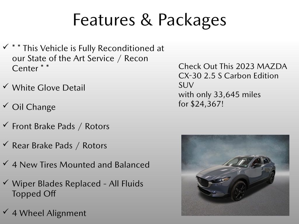 Certified 2023 Mazda CX-30 2.5 S Carbon Edition SUV