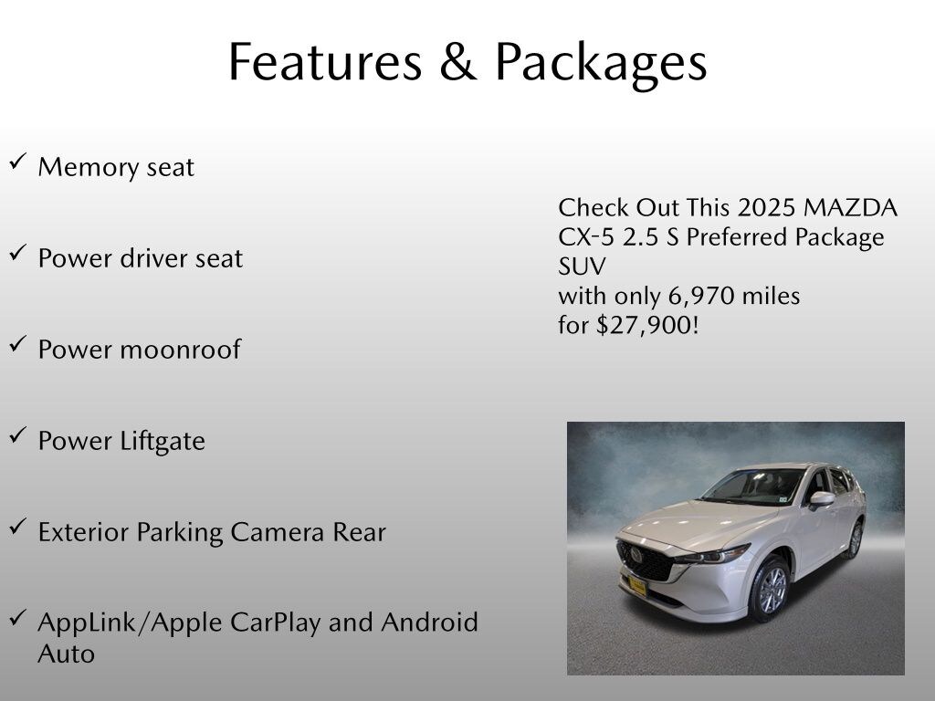 Certified 2025 Mazda CX-5 2.5 S Preferred Package SUV