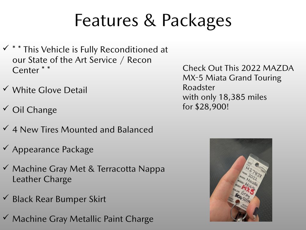 Certified 2022 Mazda Mazda MX-5 Miata Grand Touring Convertible