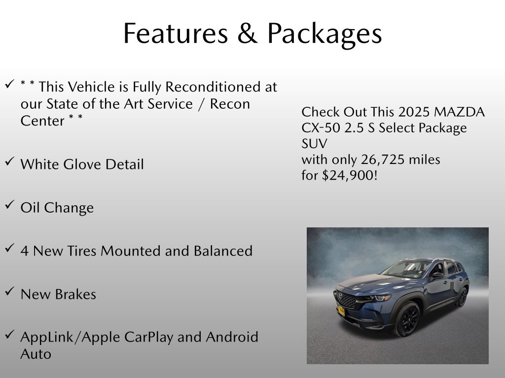 Certified 2025 Mazda CX-50 2.5 S Select Package SUV