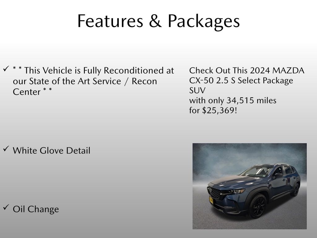 Certified 2024 Mazda CX-50 2.5 S Select Package SUV